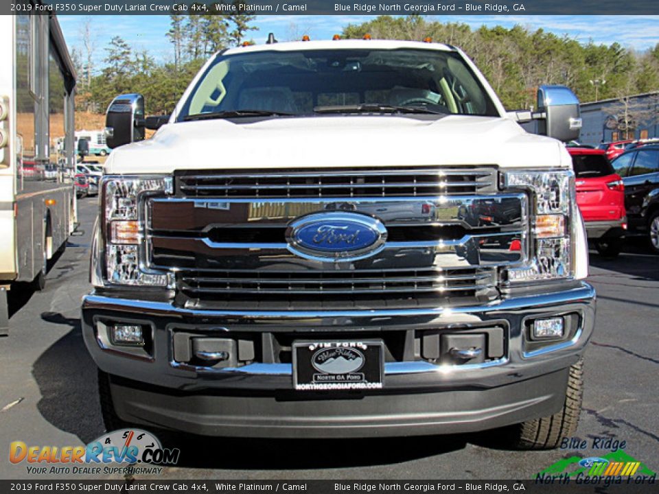 2019 Ford F350 Super Duty Lariat Crew Cab 4x4 White Platinum / Camel Photo #8