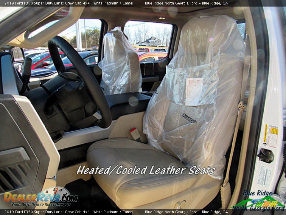 2019 Ford F350 Super Duty Lariat Crew Cab 4x4 White Platinum / Camel Photo #10