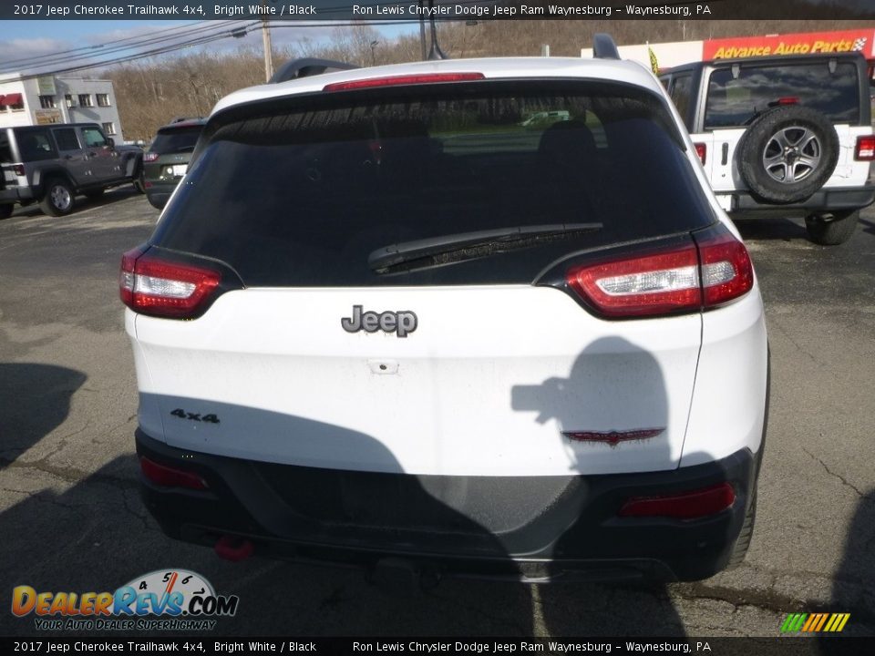 2017 Jeep Cherokee Trailhawk 4x4 Bright White / Black Photo #4