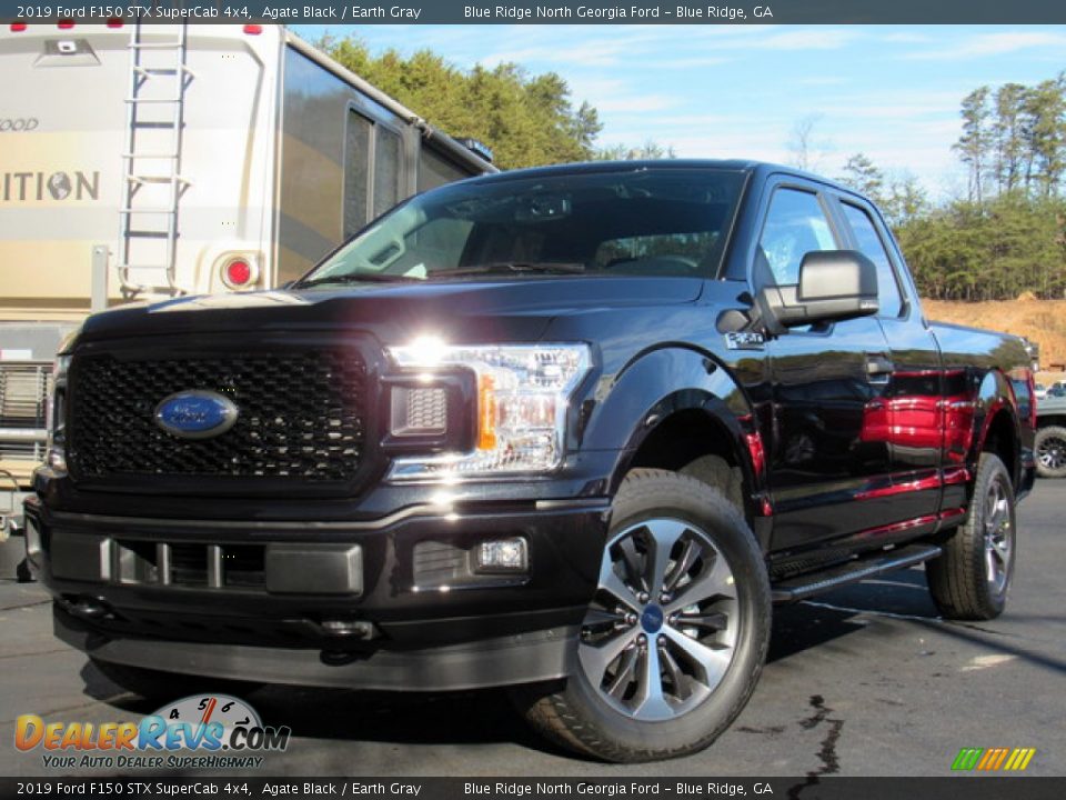 2019 Ford F150 STX SuperCab 4x4 Agate Black / Earth Gray Photo #1