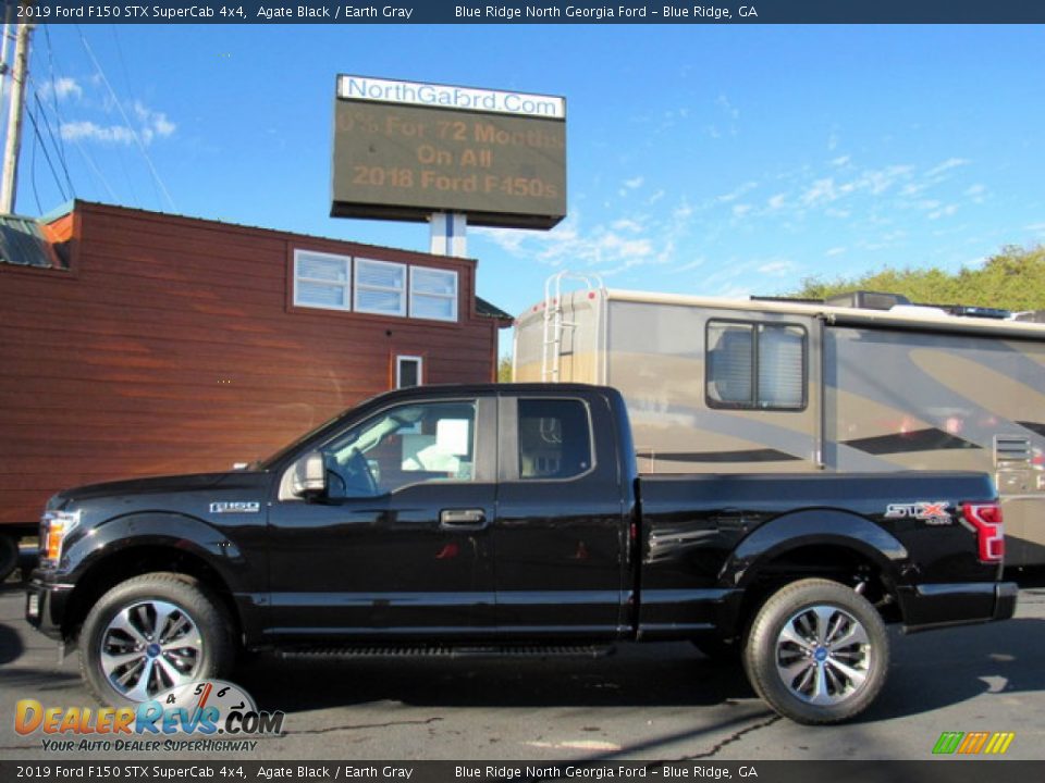 2019 Ford F150 STX SuperCab 4x4 Agate Black / Earth Gray Photo #2