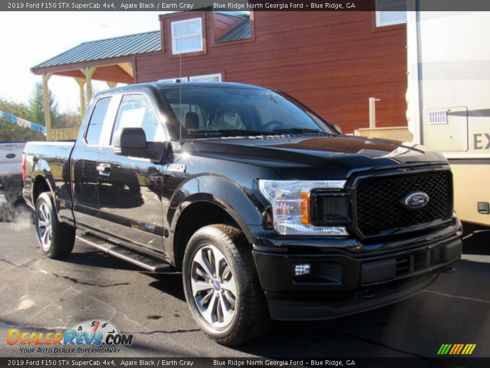 2019 Ford F150 STX SuperCab 4x4 Agate Black / Earth Gray Photo #7