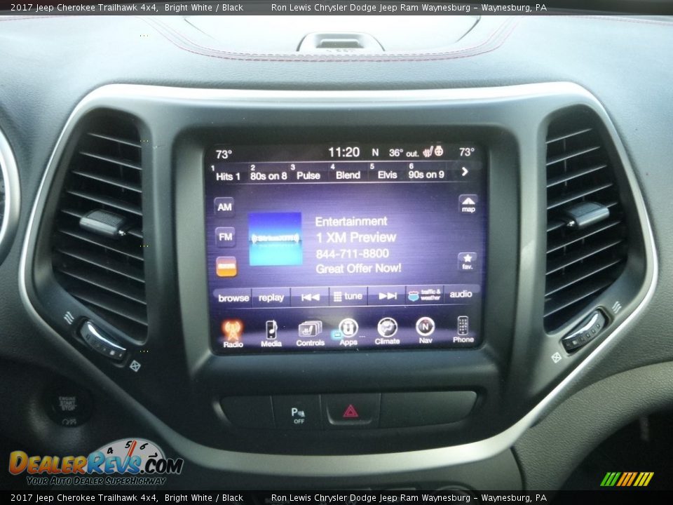 2017 Jeep Cherokee Trailhawk 4x4 Bright White / Black Photo #18