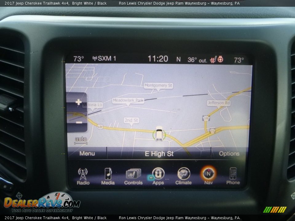 2017 Jeep Cherokee Trailhawk 4x4 Bright White / Black Photo #19