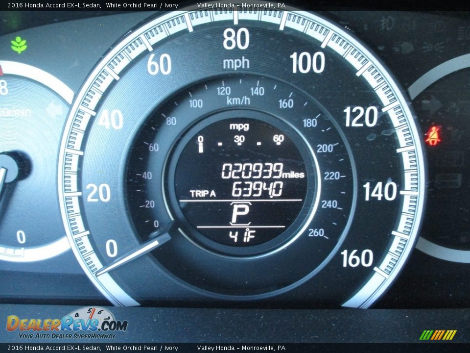 2016 Honda Accord EX-L Sedan White Orchid Pearl / Ivory Photo #20