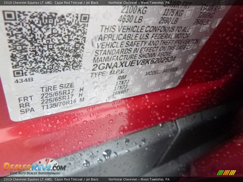 2019 Chevrolet Equinox LT AWD Cajun Red Tintcoat / Jet Black Photo #16