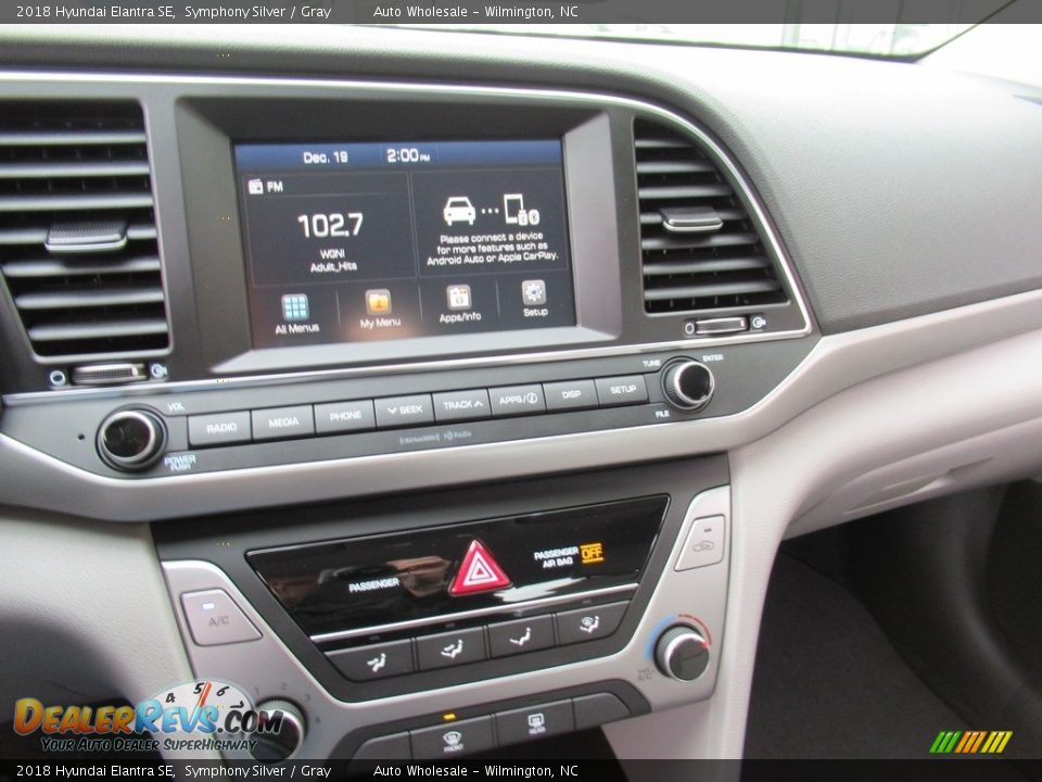 2018 Hyundai Elantra SE Symphony Silver / Gray Photo #17