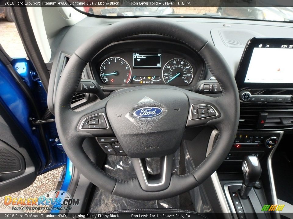 2018 Ford EcoSport Titanium 4WD Lightning Blue / Ebony Black Photo #18