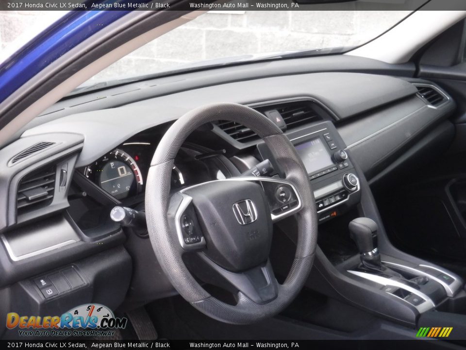 2017 Honda Civic LX Sedan Aegean Blue Metallic / Black Photo #10