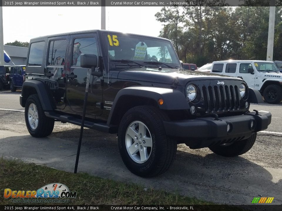 2015 Jeep Wrangler Unlimited Sport 4x4 Black / Black Photo #7