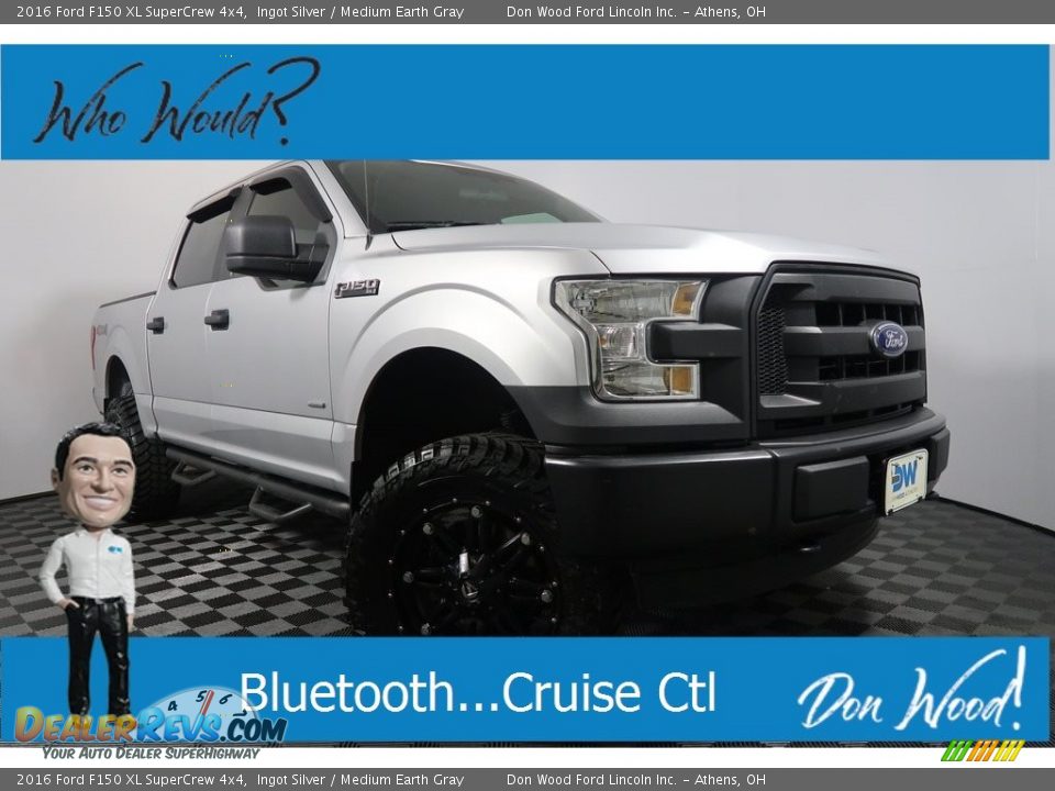 2016 Ford F150 XL SuperCrew 4x4 Ingot Silver / Medium Earth Gray Photo #1