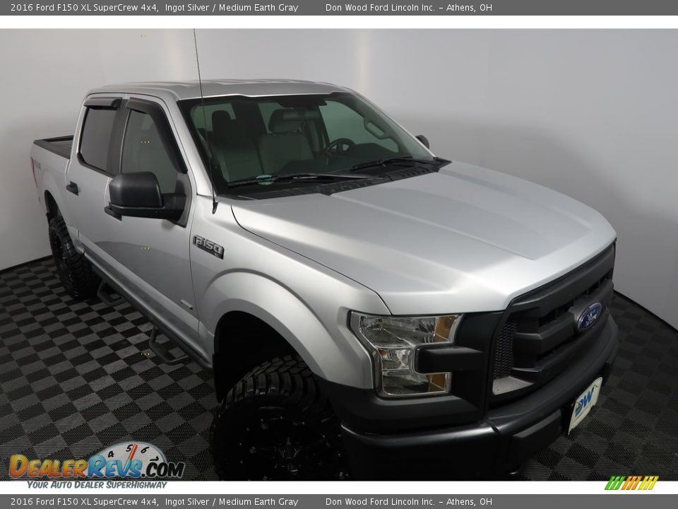 2016 Ford F150 XL SuperCrew 4x4 Ingot Silver / Medium Earth Gray Photo #2