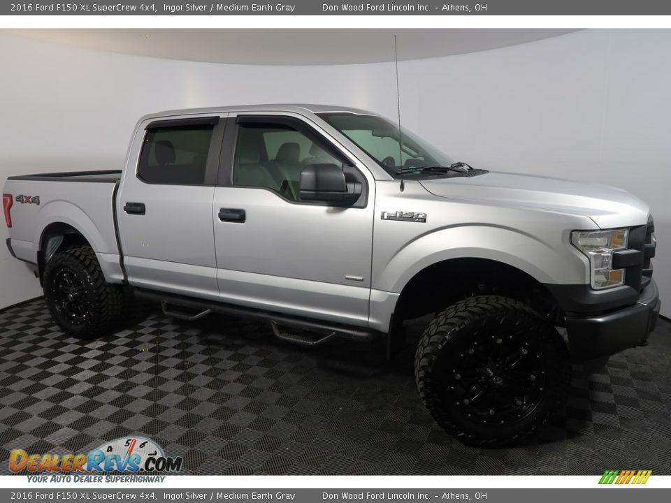 2016 Ford F150 XL SuperCrew 4x4 Ingot Silver / Medium Earth Gray Photo #3