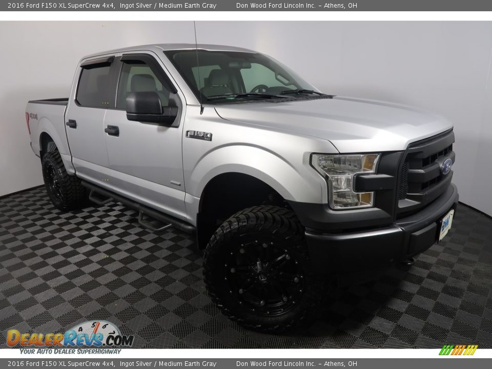 2016 Ford F150 XL SuperCrew 4x4 Ingot Silver / Medium Earth Gray Photo #4