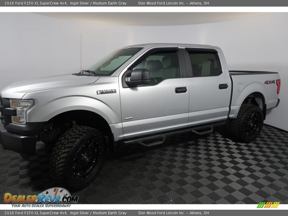 2016 Ford F150 XL SuperCrew 4x4 Ingot Silver / Medium Earth Gray Photo #7