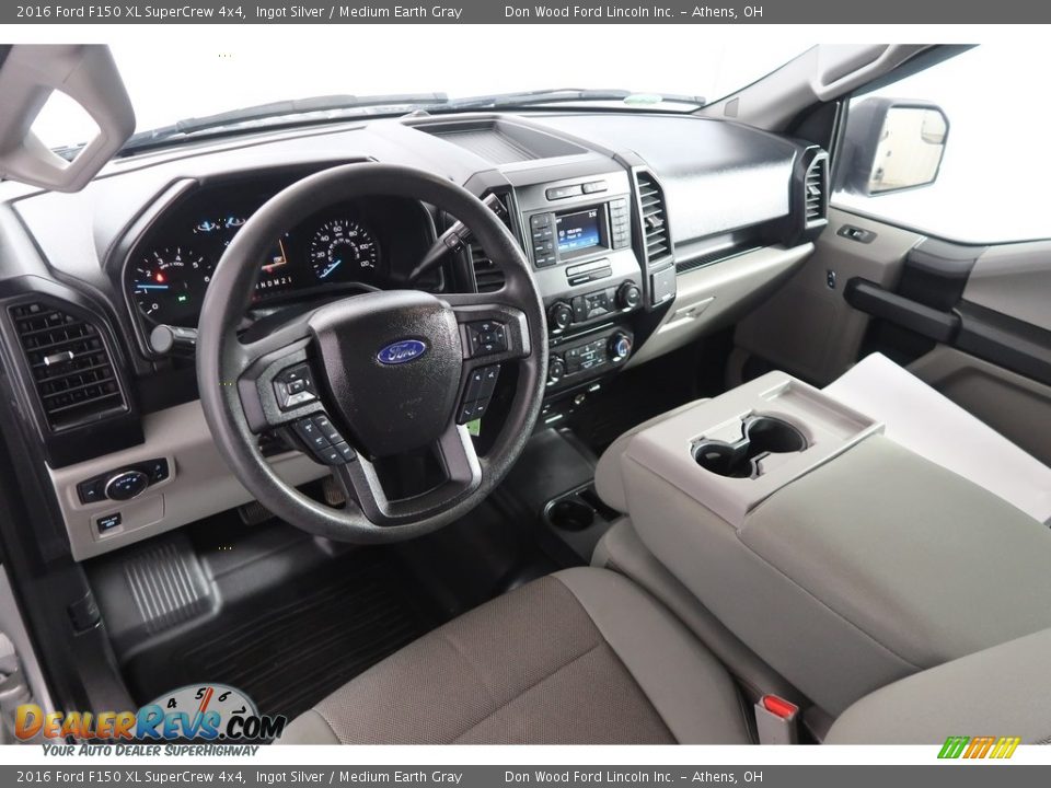 2016 Ford F150 XL SuperCrew 4x4 Ingot Silver / Medium Earth Gray Photo #13