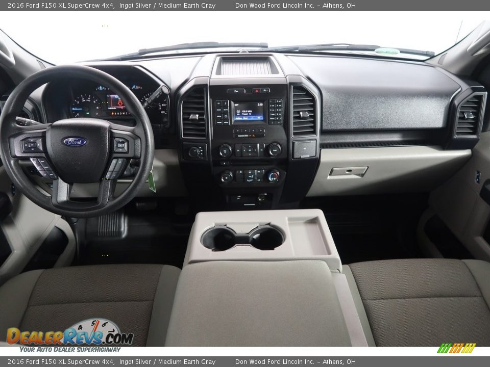 2016 Ford F150 XL SuperCrew 4x4 Ingot Silver / Medium Earth Gray Photo #15