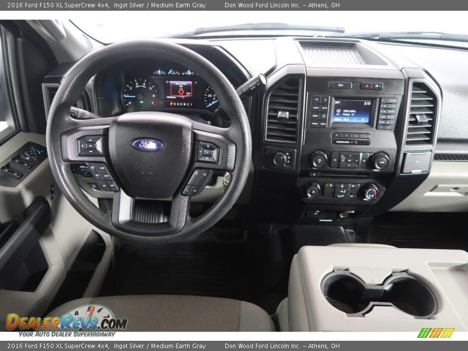2016 Ford F150 XL SuperCrew 4x4 Ingot Silver / Medium Earth Gray Photo #16