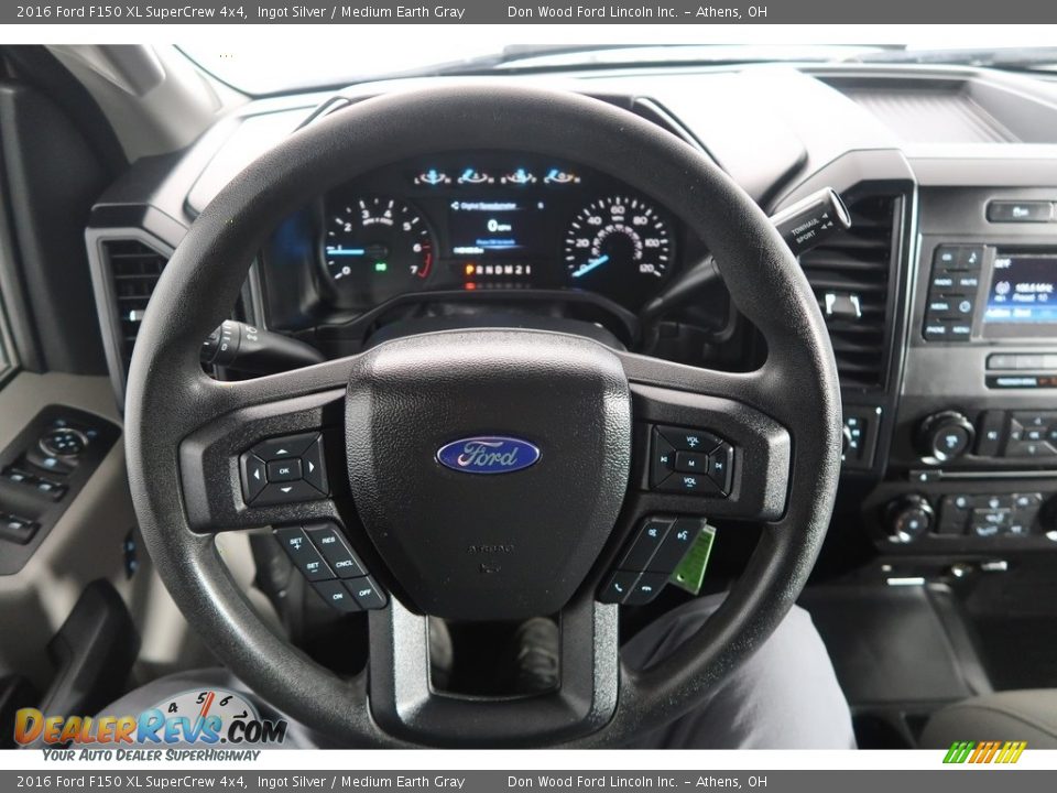 2016 Ford F150 XL SuperCrew 4x4 Ingot Silver / Medium Earth Gray Photo #19