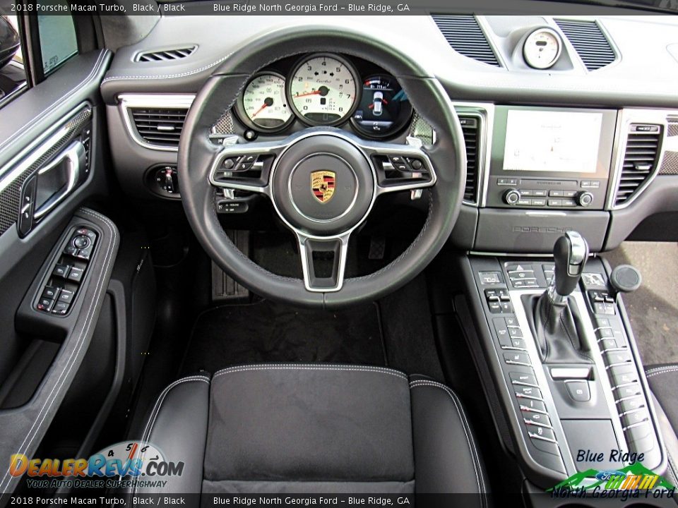 2018 Porsche Macan Turbo Black / Black Photo #14