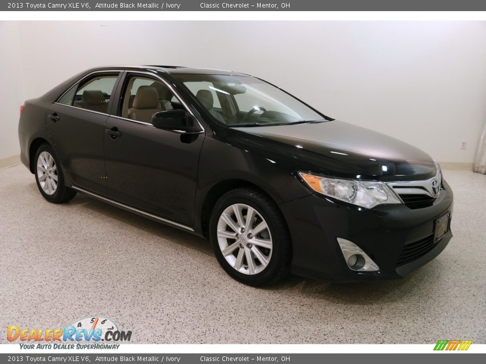 2013 Toyota Camry XLE V6 Attitude Black Metallic / Ivory Photo #1