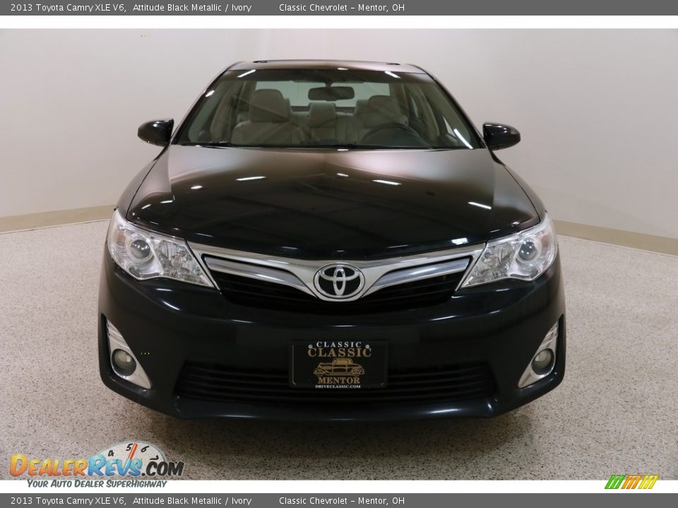 2013 Toyota Camry XLE V6 Attitude Black Metallic / Ivory Photo #2