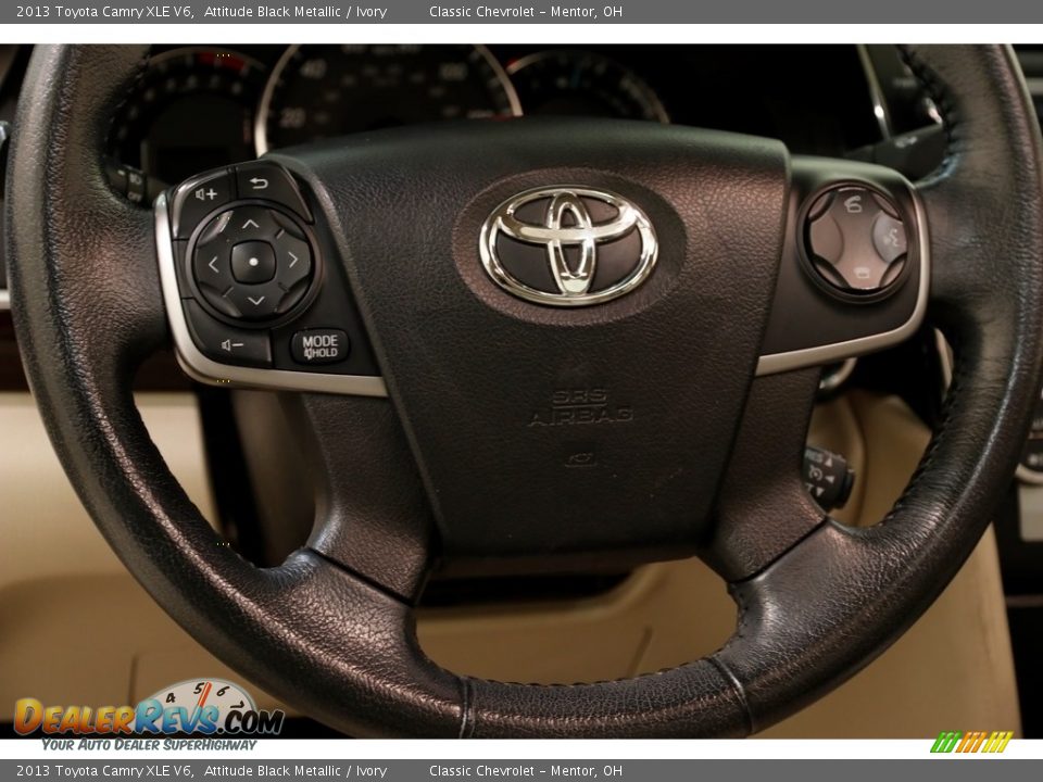 2013 Toyota Camry XLE V6 Attitude Black Metallic / Ivory Photo #6