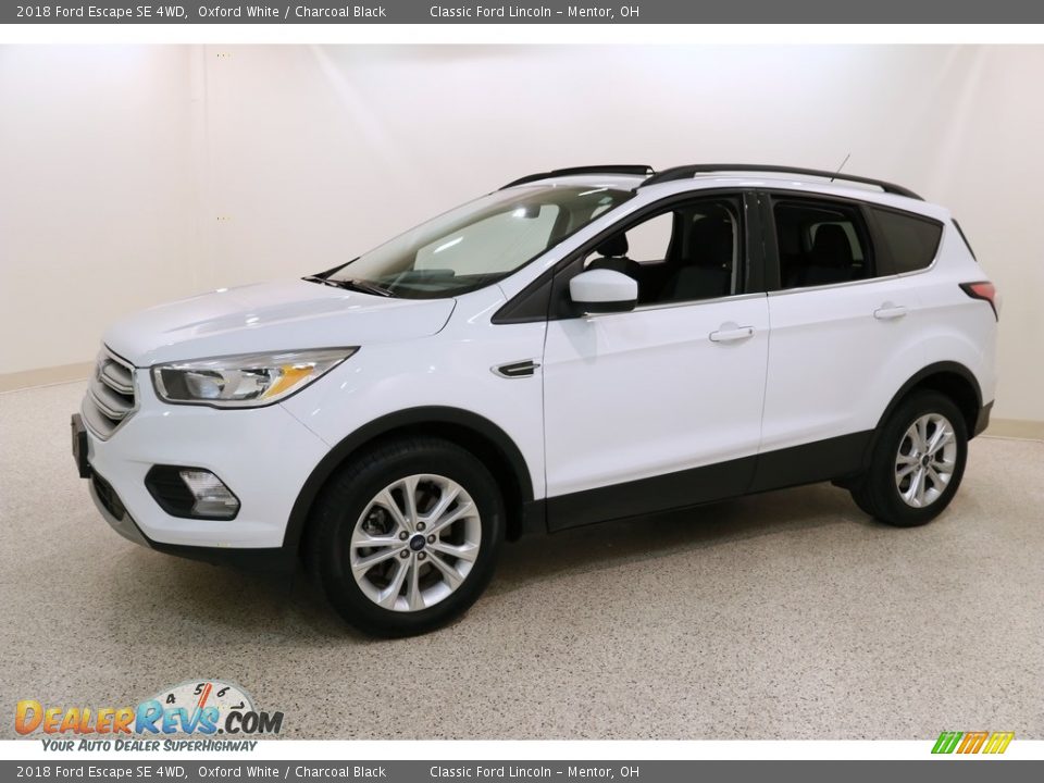 2018 Ford Escape SE 4WD Oxford White / Charcoal Black Photo #3