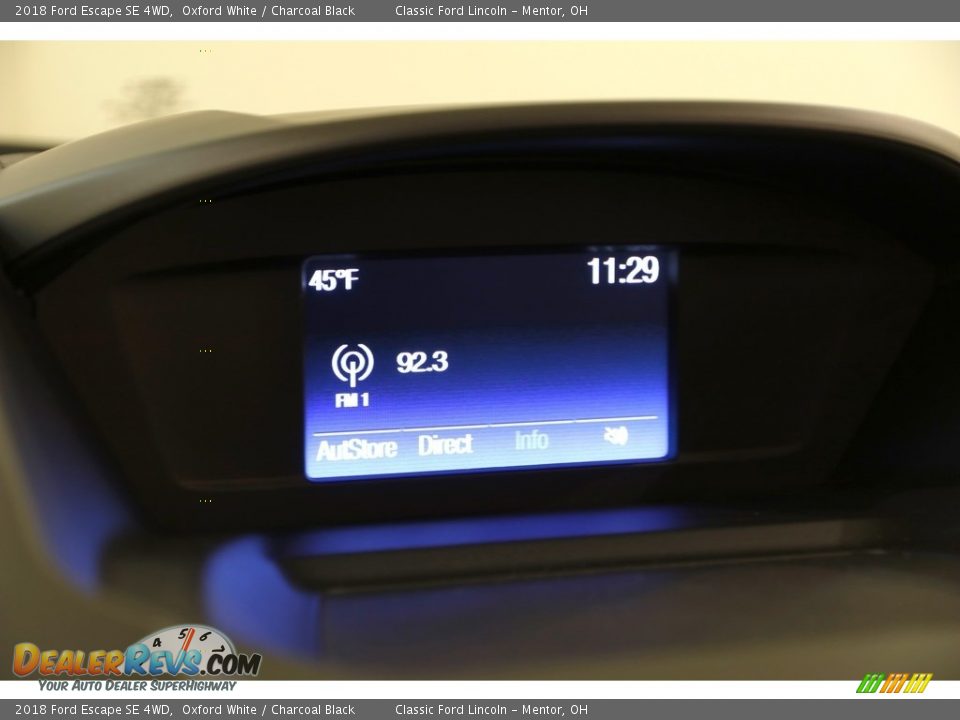 2018 Ford Escape SE 4WD Oxford White / Charcoal Black Photo #11