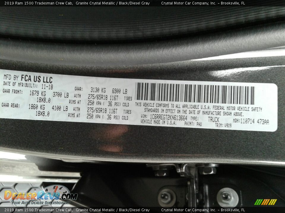 2019 Ram 1500 Tradesman Crew Cab Granite Crystal Metallic / Black/Diesel Gray Photo #21