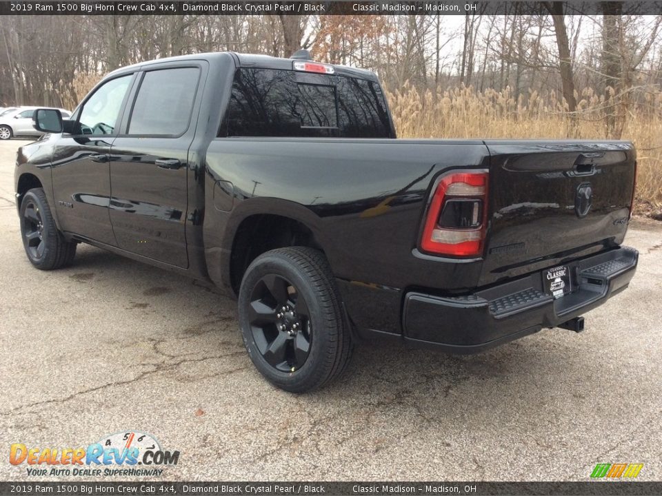 2019 Ram 1500 Big Horn Crew Cab 4x4 Diamond Black Crystal Pearl / Black Photo #4