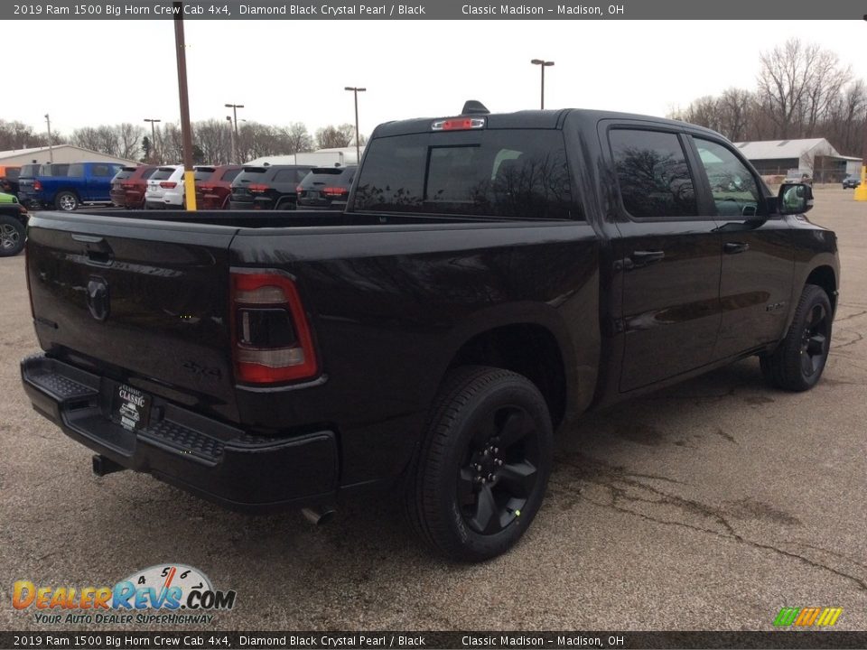 2019 Ram 1500 Big Horn Crew Cab 4x4 Diamond Black Crystal Pearl / Black Photo #6