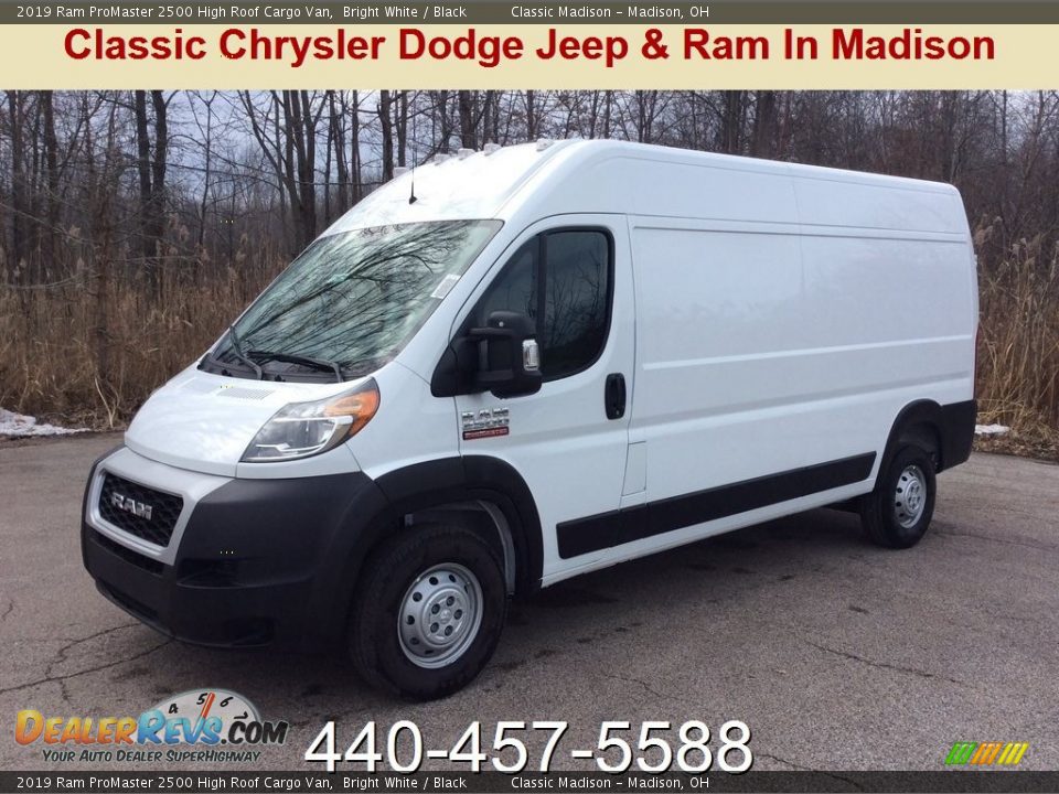 2019 Ram ProMaster 2500 High Roof Cargo Van Bright White / Black Photo #1