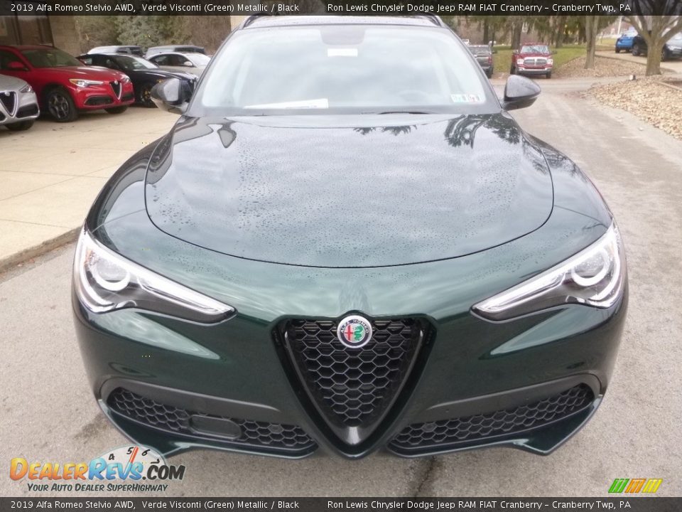 2019 Alfa Romeo Stelvio AWD Verde Visconti (Green) Metallic / Black Photo #13