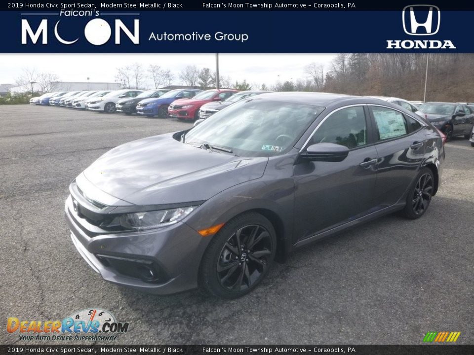 2019 Honda Civic Sport Sedan Modern Steel Metallic / Black Photo #1