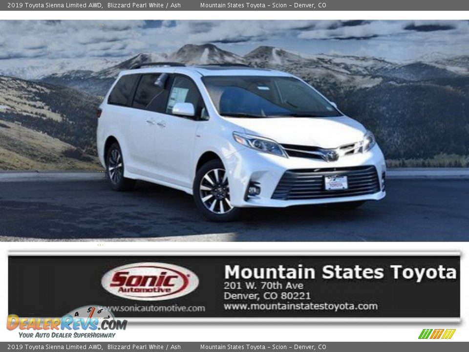 2019 Toyota Sienna Limited AWD Blizzard Pearl White / Ash Photo #1