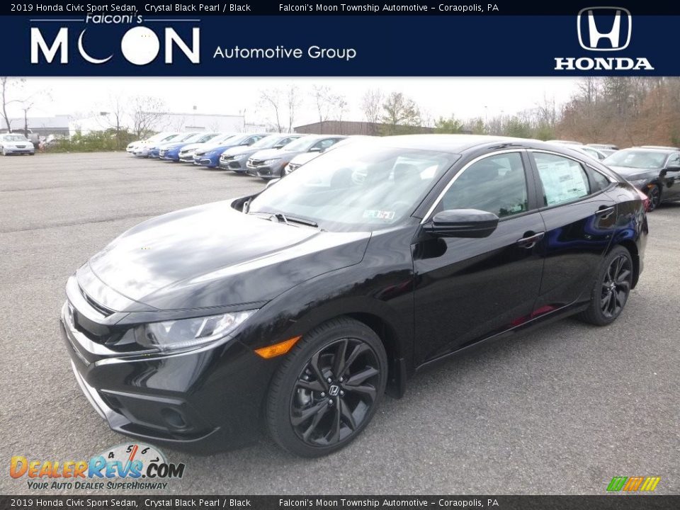 2019 Honda Civic Sport Sedan Crystal Black Pearl / Black Photo #1