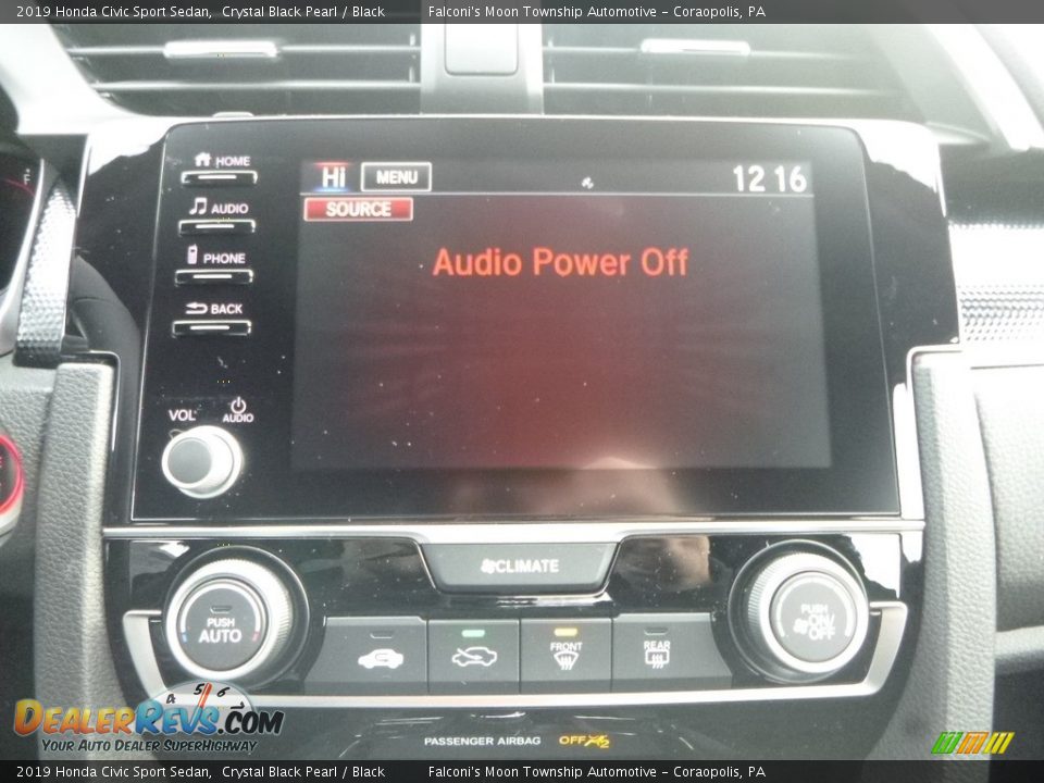 2019 Honda Civic Sport Sedan Crystal Black Pearl / Black Photo #13