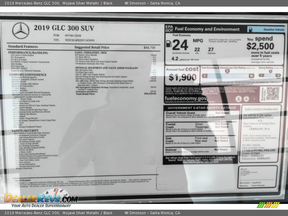 2019 Mercedes-Benz GLC 300 Mojave Silver Metallic / Black Photo #10