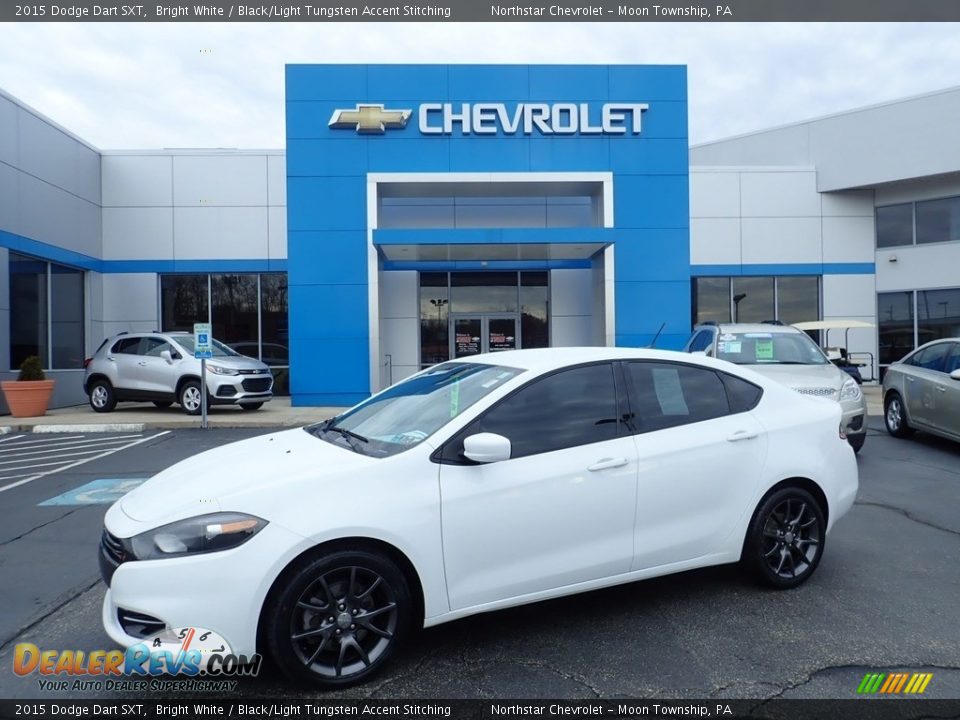 2015 Dodge Dart SXT Bright White / Black/Light Tungsten Accent Stitching Photo #1