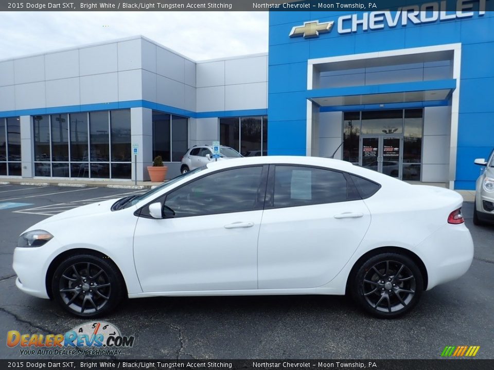 2015 Dodge Dart SXT Bright White / Black/Light Tungsten Accent Stitching Photo #3