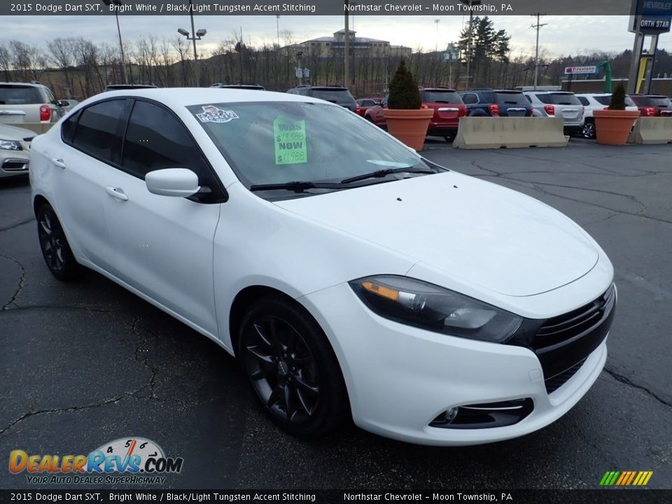 2015 Dodge Dart SXT Bright White / Black/Light Tungsten Accent Stitching Photo #10