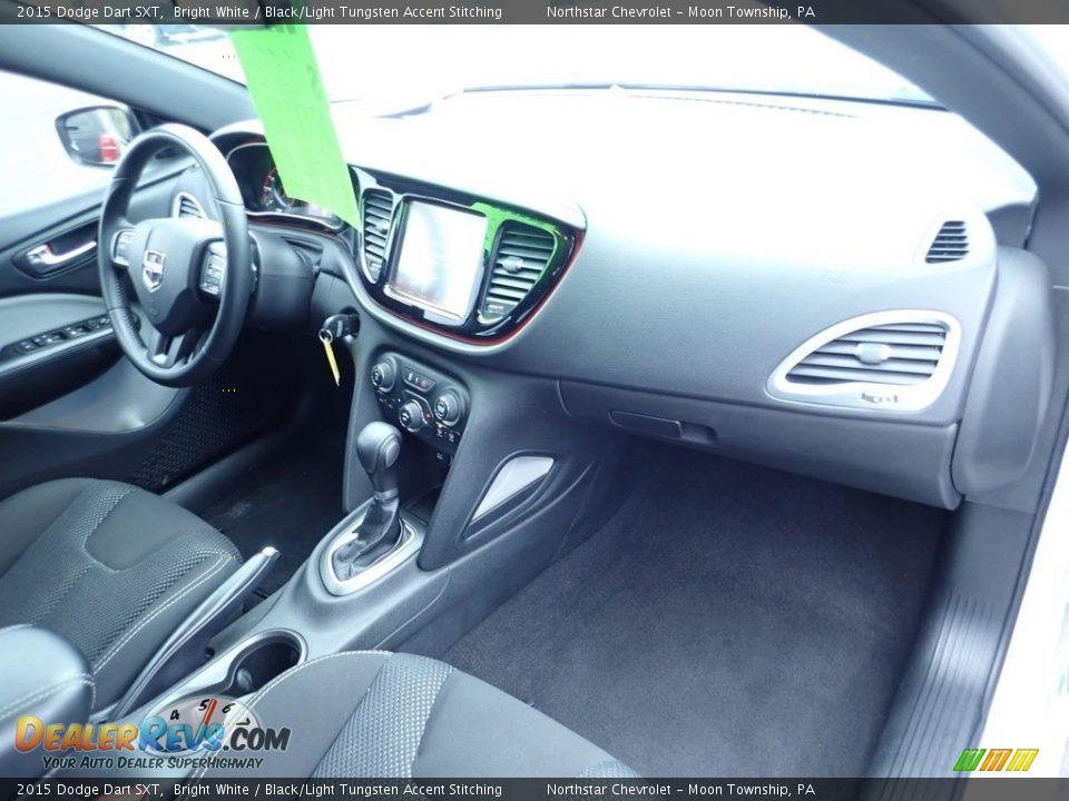 2015 Dodge Dart SXT Bright White / Black/Light Tungsten Accent Stitching Photo #15
