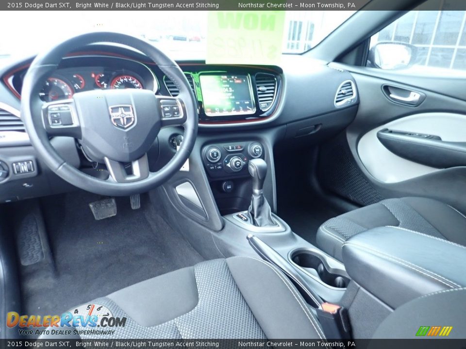 2015 Dodge Dart SXT Bright White / Black/Light Tungsten Accent Stitching Photo #21