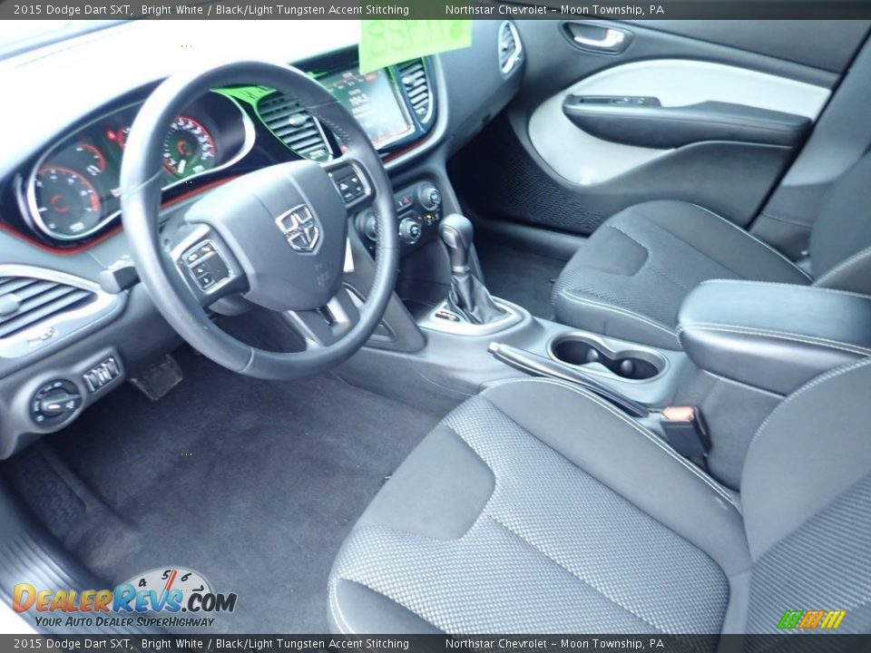 2015 Dodge Dart SXT Bright White / Black/Light Tungsten Accent Stitching Photo #24