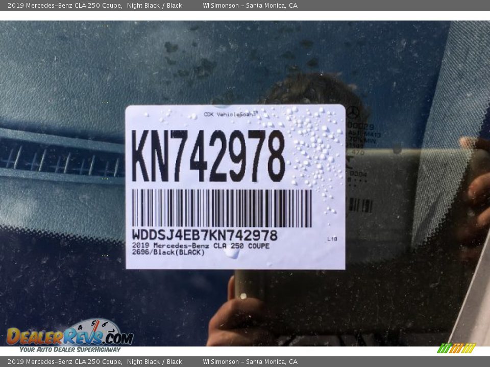 2019 Mercedes-Benz CLA 250 Coupe Night Black / Black Photo #11