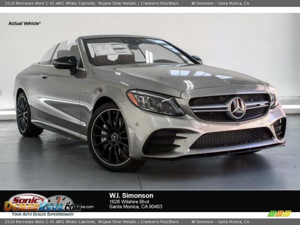 2019 Mercedes-Benz C 43 AMG 4Matic Cabriolet Mojave Silver Metallic / Cranberry Red/Black Photo #1