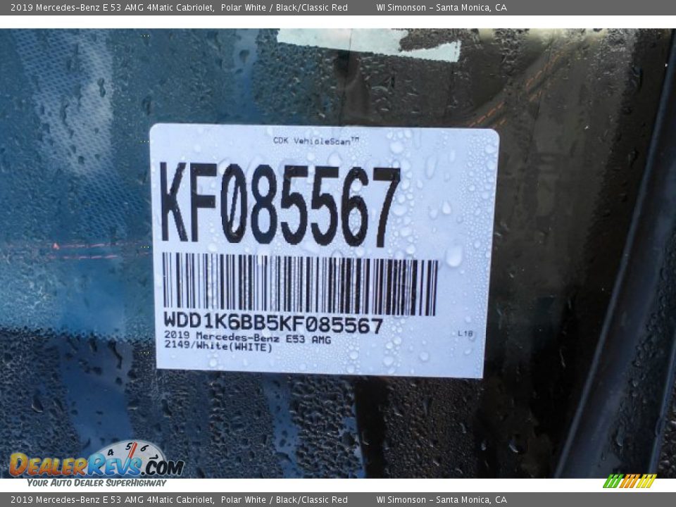 2019 Mercedes-Benz E 53 AMG 4Matic Cabriolet Polar White / Black/Classic Red Photo #11