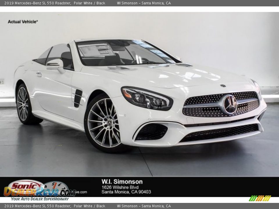 2019 Mercedes-Benz SL 550 Roadster Polar White / Black Photo #1