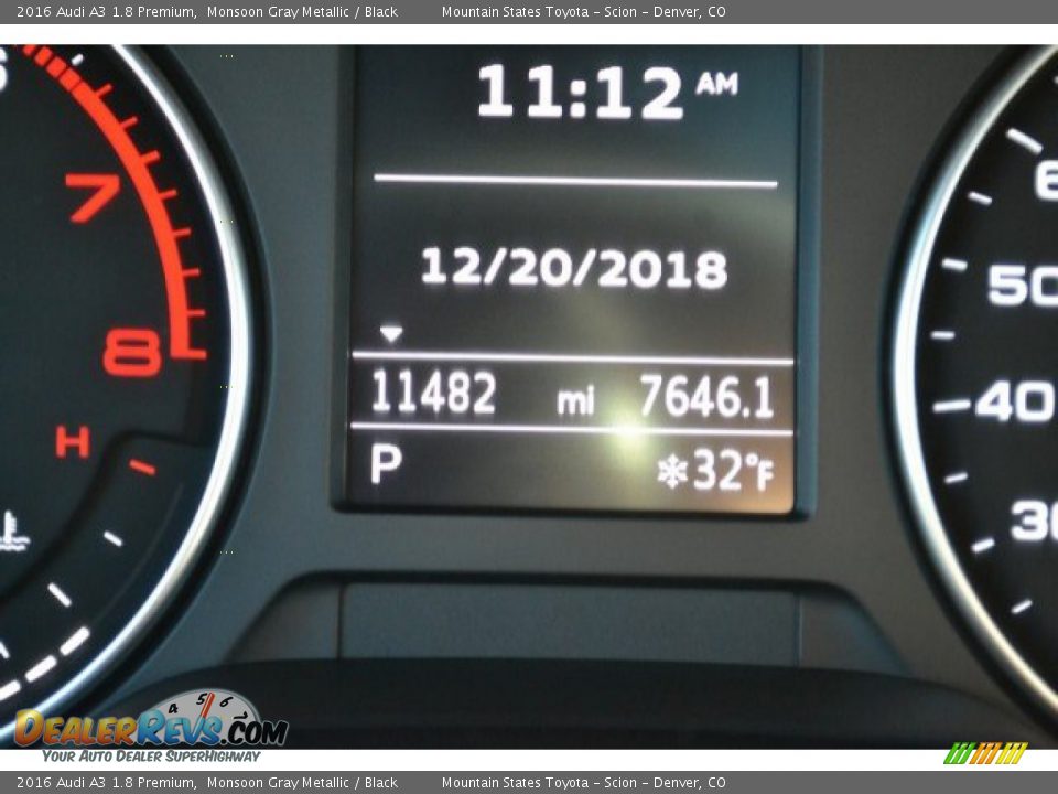 2016 Audi A3 1.8 Premium Monsoon Gray Metallic / Black Photo #30